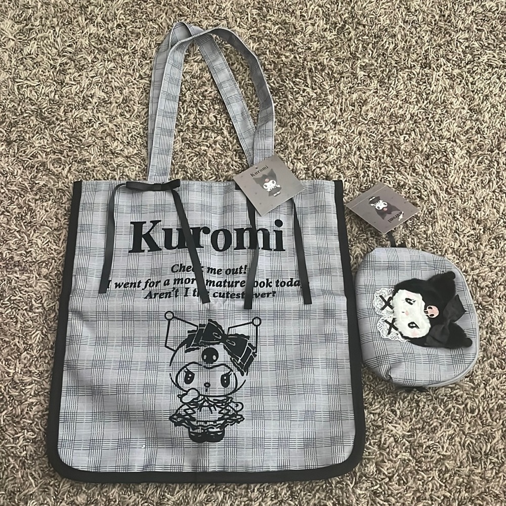 Kuromi Lolita Tote Bag with Small matching pouch